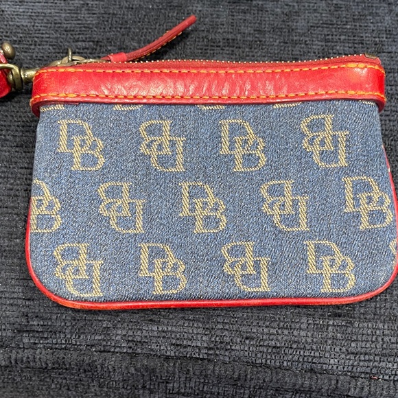 Dooney & Bourke Red and Blue Logo Wristlet - Picture 5 of 9